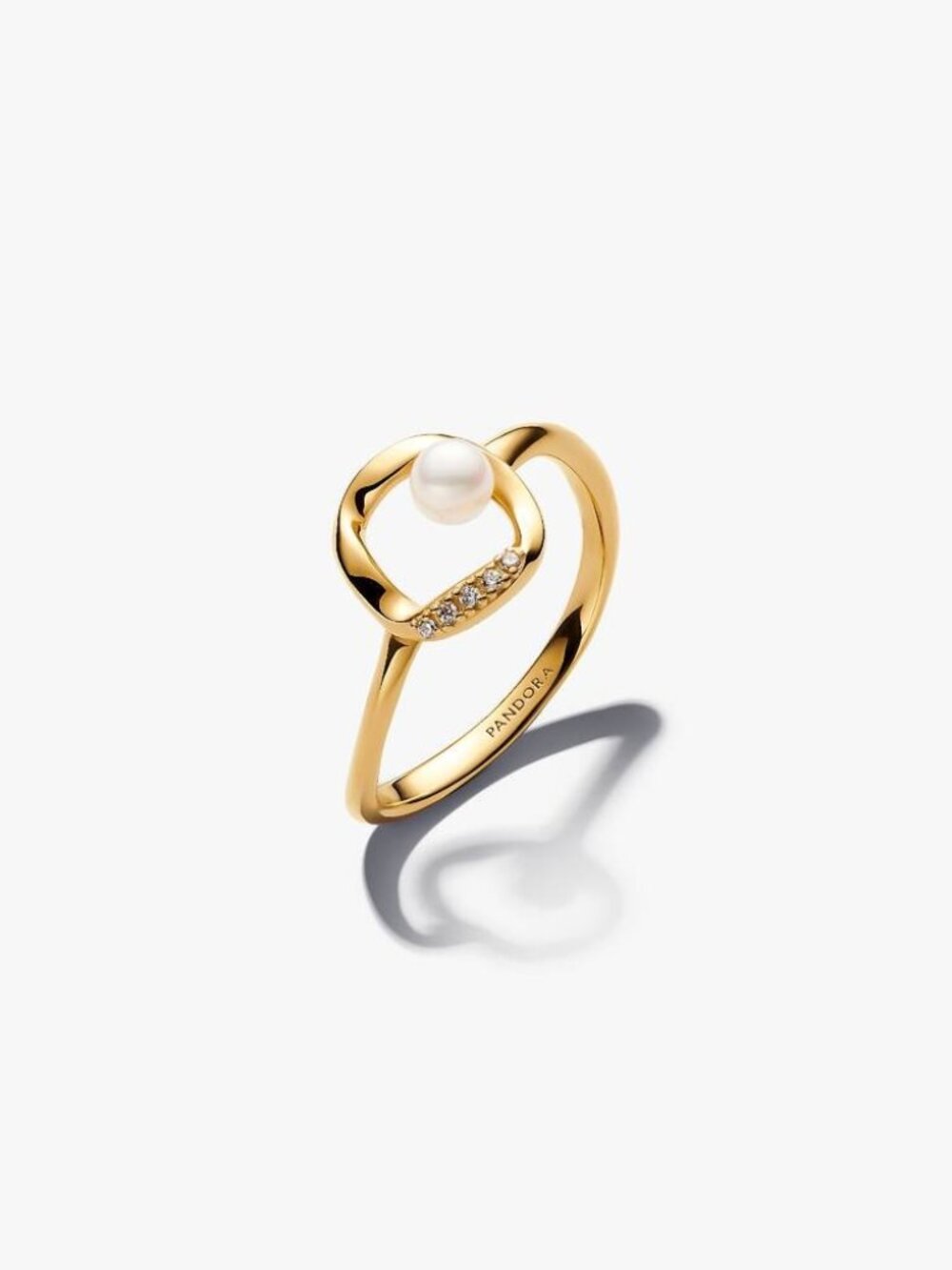Pandora Shaped Pavé Circle Ring
